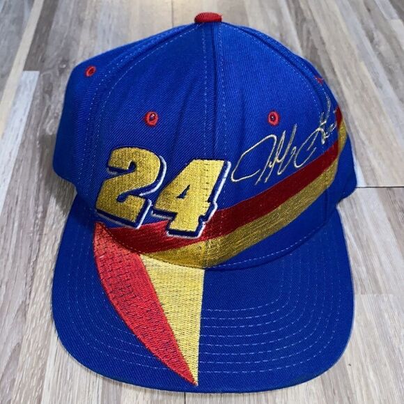NASCAR hat vintage race Nutmeg cap 90s Blue Jeff Gordon #24 Snapback Cap color - Picture 2 of 10